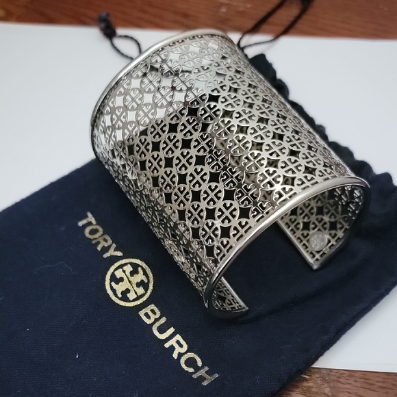 Tory Burch Jewelry - Tory Burch Intricate Silver Cuff Bracelet